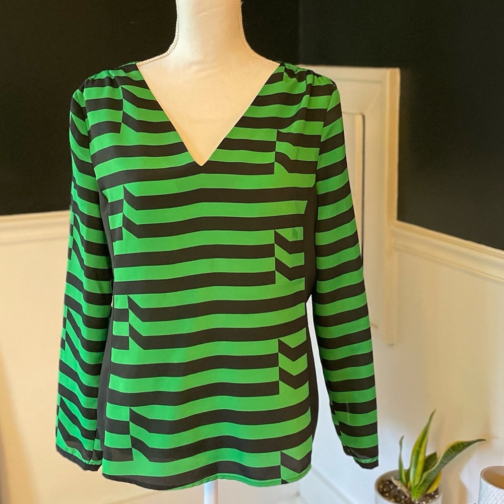 Worthington Color Block Blouse